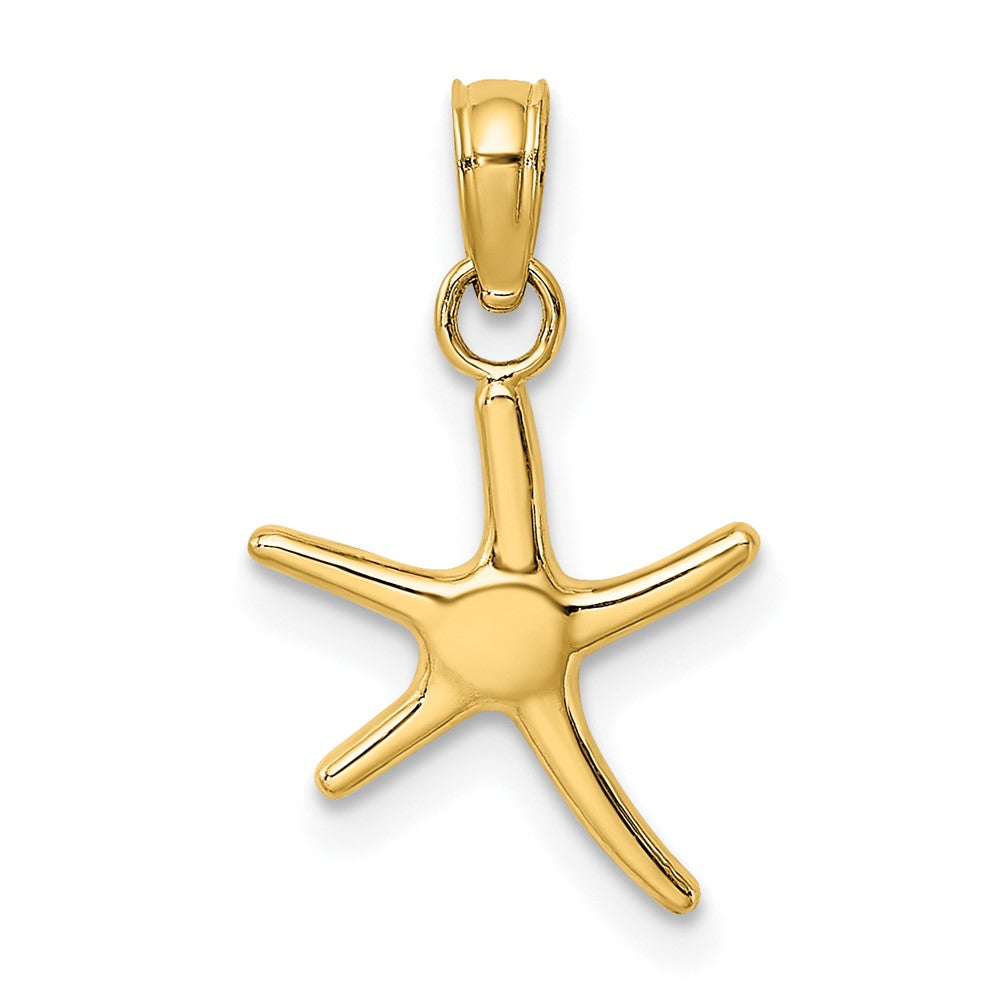 10k Yellow Gold 11.05 mm Polished Mini Dancing Starfish w/ Bail Charm (0.47 grams)