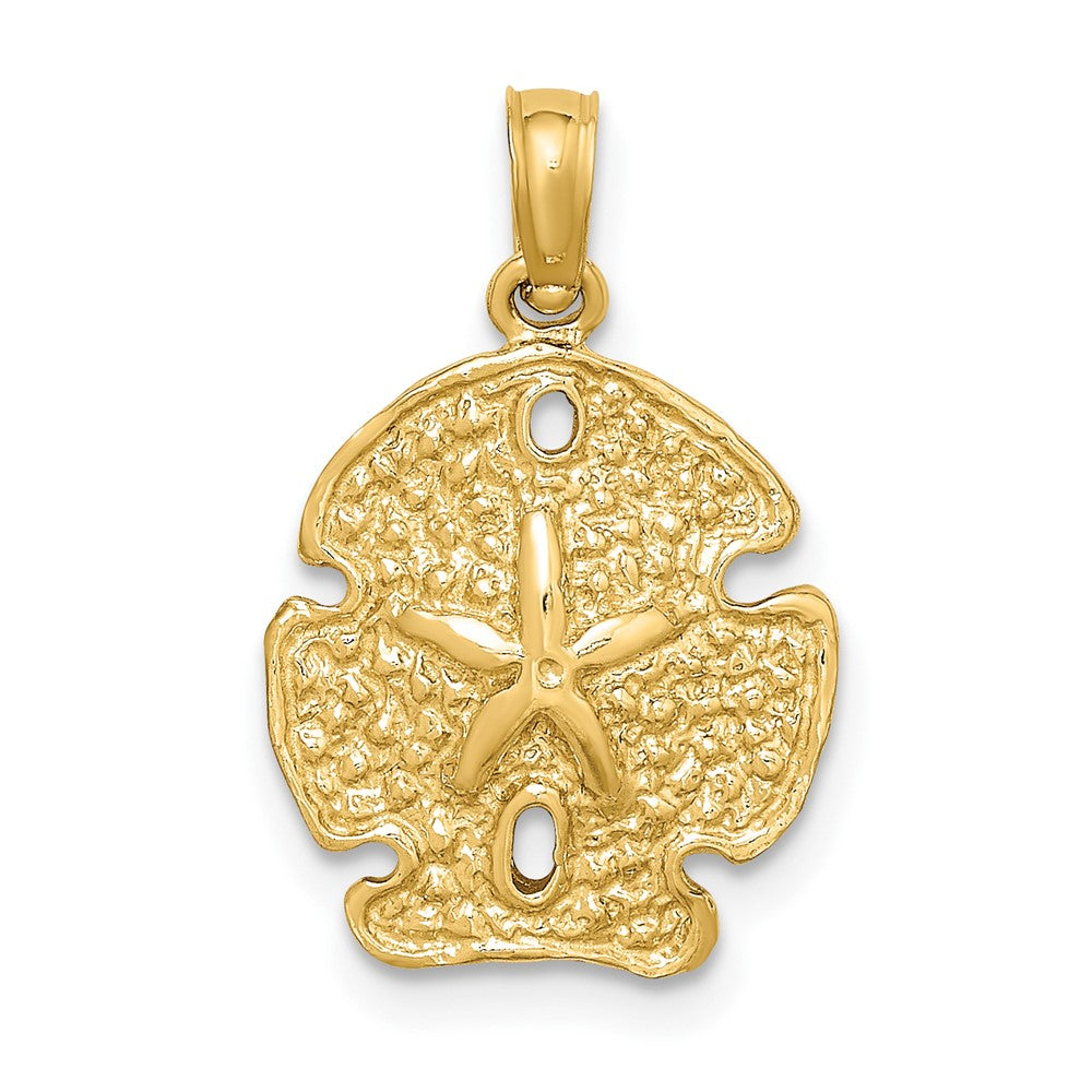 10k Yellow Gold 13.35 mm Polished Sand Dollar Charm (1.22 grams)