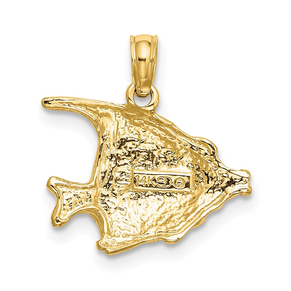 10k Yellow Gold 16 mm Polished Engraved FISH Charm (1.14 grams)