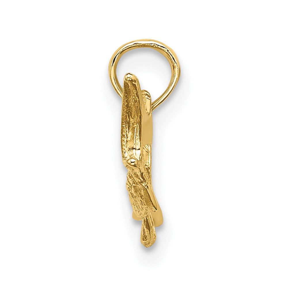 10k Yellow Gold 26.7 mm Textured 2-D Marlin Fish Charm (1.2 grams)