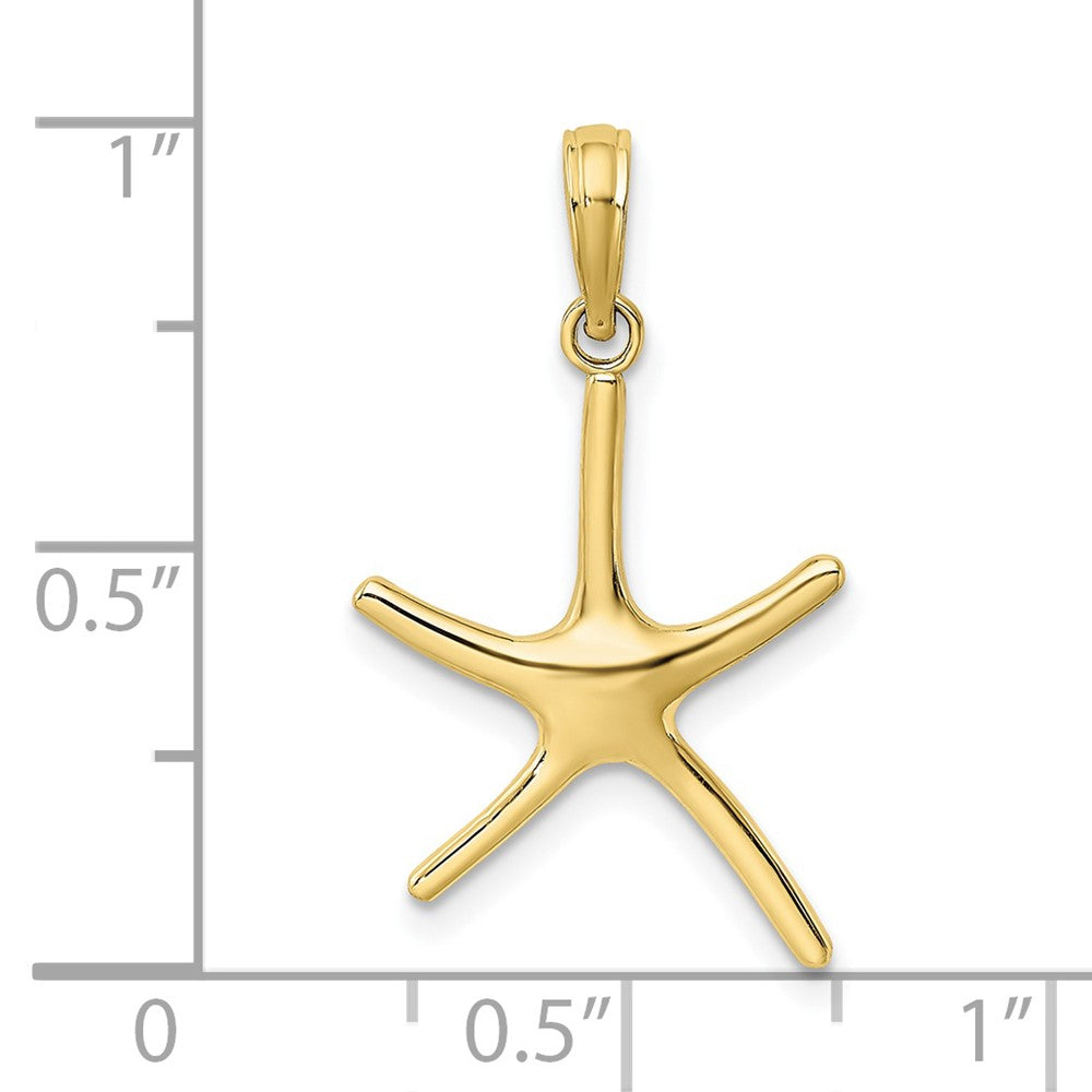 10k Yellow Gold 15.5 mm Dancing Starfish Charm (0.58 grams)