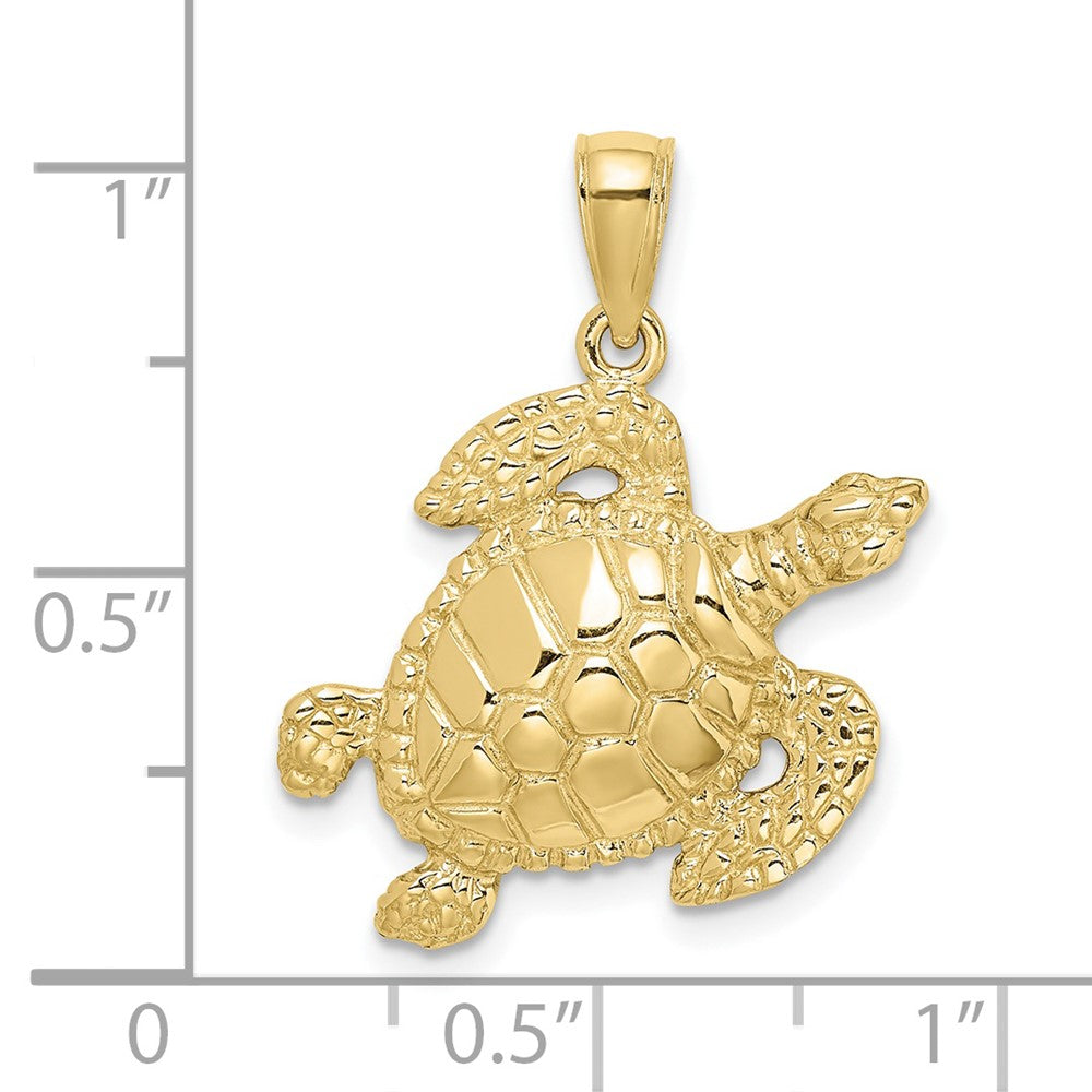 10k Yellow Gold 22.6 mm Turtle Pendant (2.43 grams)