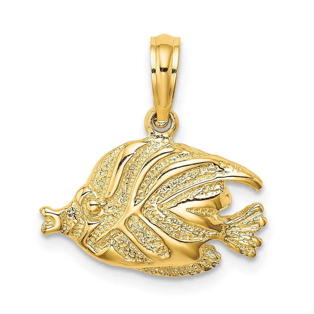 10k Yellow Gold 17.2 mm Polished Engraved Fish Charm (1.29 grams)