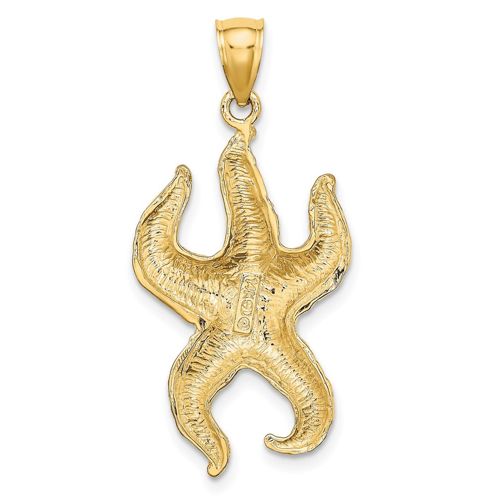 10k Yellow Gold 16.8 mm Textured Starfish Charm (2.69 grams)