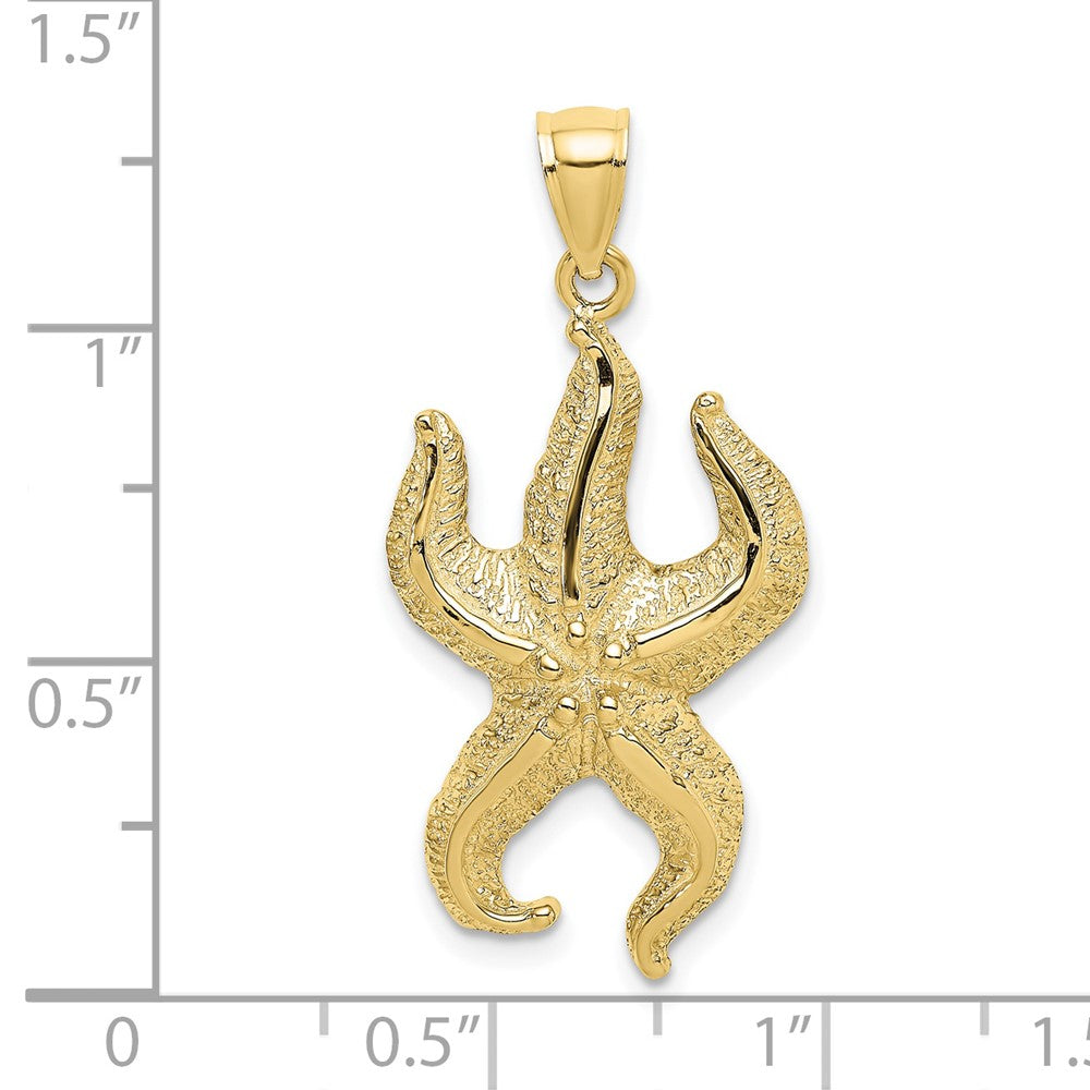 10k Yellow Gold 16.8 mm Textured Starfish Charm (2.69 grams)