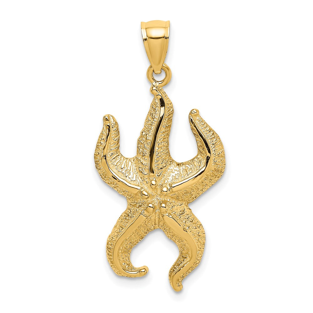 10k Yellow Gold 16.8 mm Textured Starfish Charm (2.69 grams)