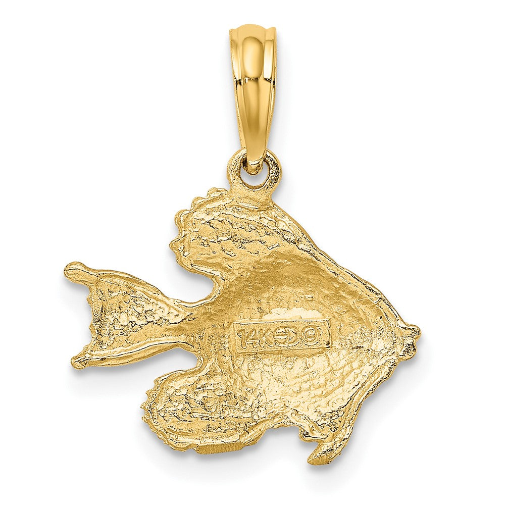 10k Yellow Gold 17.4 mm Polished Engraved Fish Charm (1.17 grams)