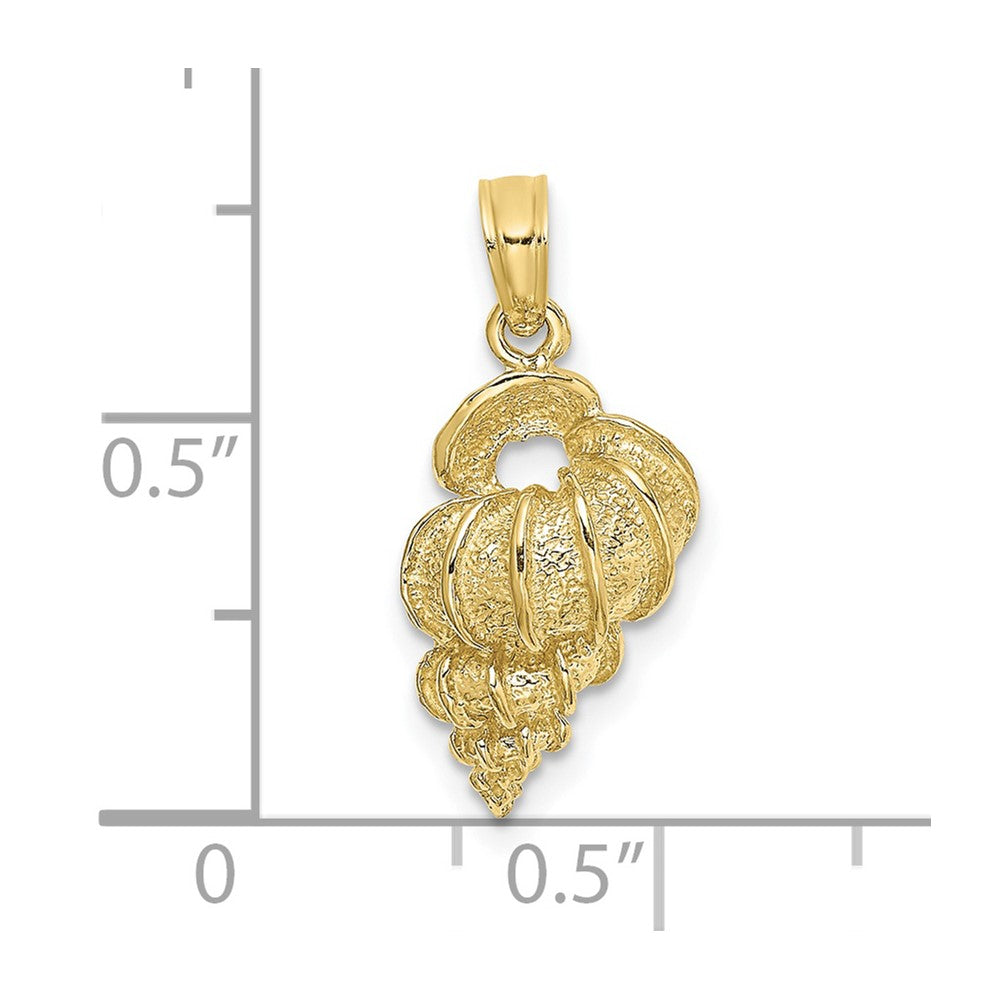 10k Yellow Gold 9.6 mm 2-D Precious Wentletrap Shell Charm (1.19 grams)