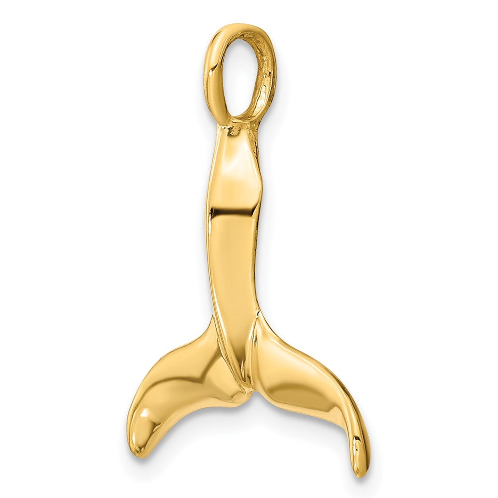 10k Yellow Gold 19.8 mm 3-D Polished Whale Tail Charm (1.6 grams)