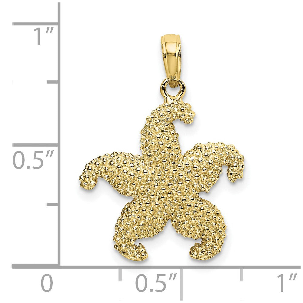 10k Yellow Gold 18.6 mm 2-D Puffed Starfish Charm (1.77 grams)