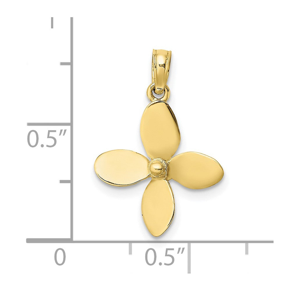 10k Yellow Gold 15 mm 3-D w/ 4 Blades Propeller Charm (1.03 grams)