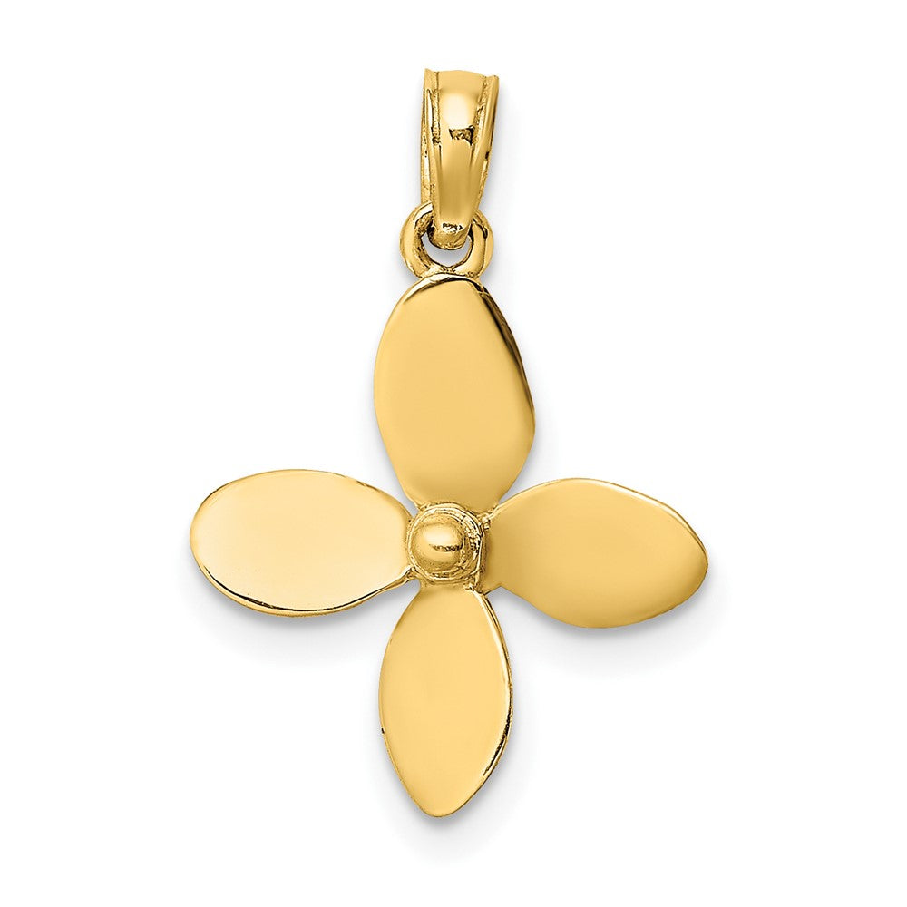 10k Yellow Gold 15 mm 3-D w/ 4 Blades Propeller Charm (1.03 grams)