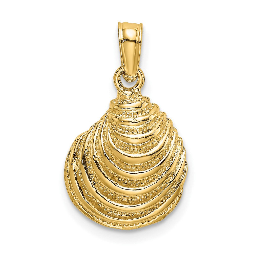 10k Yellow Gold 10.8 mm Clam Shell Charm (1.12 grams)