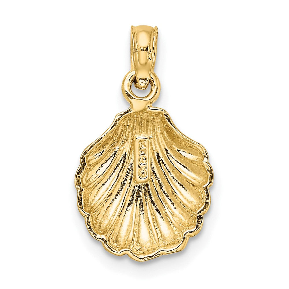 10k Yellow Gold 11.05 mm Polished Scallop Shell Charm (0.9 grams)