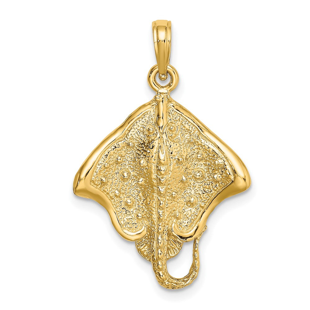 10k Yellow Gold 19.6 mm Stingray W/ Polished Edge Charm (2.27 grams)