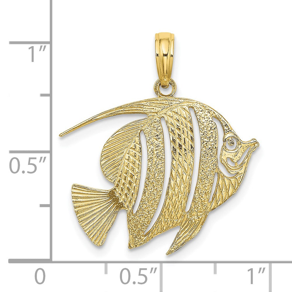 10k Yellow Gold 22.35 mm Polished Cut-Out Fish Charm (1.47 grams)