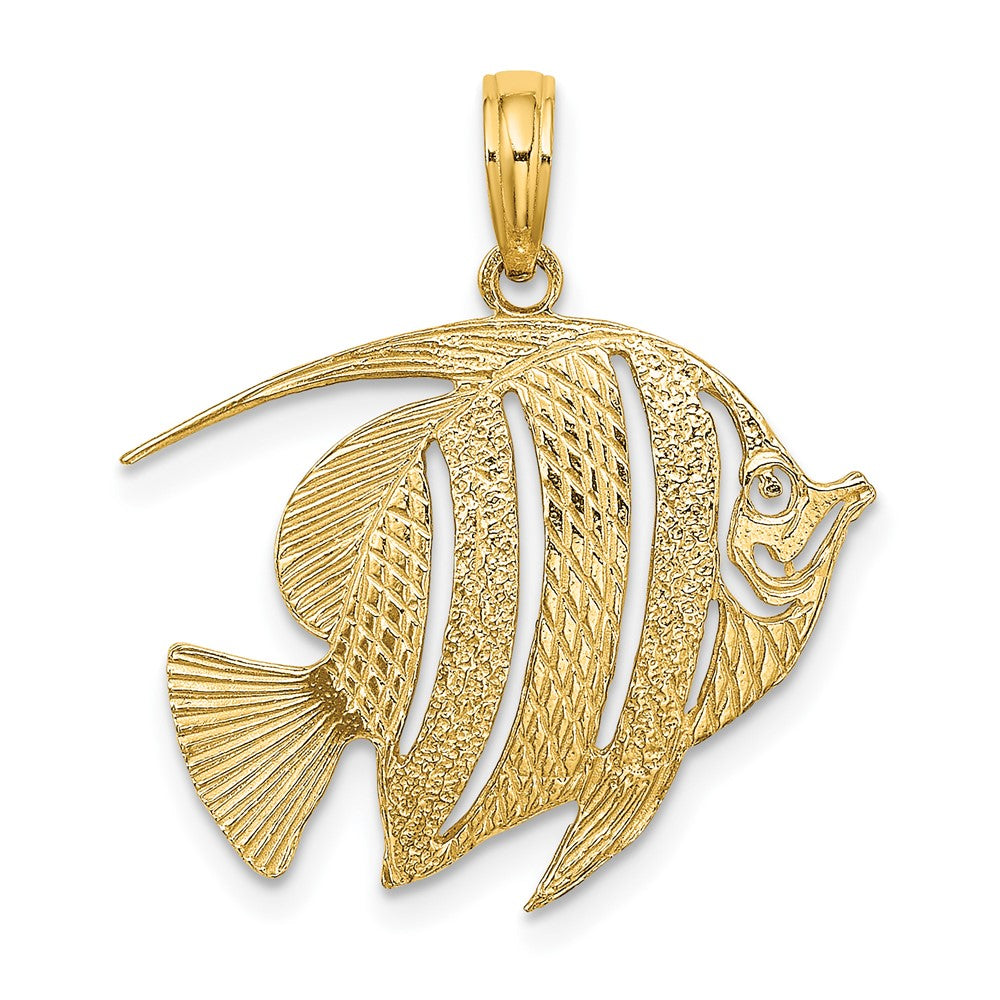 10k Yellow Gold 22.35 mm Polished Cut-Out Fish Charm (1.47 grams)