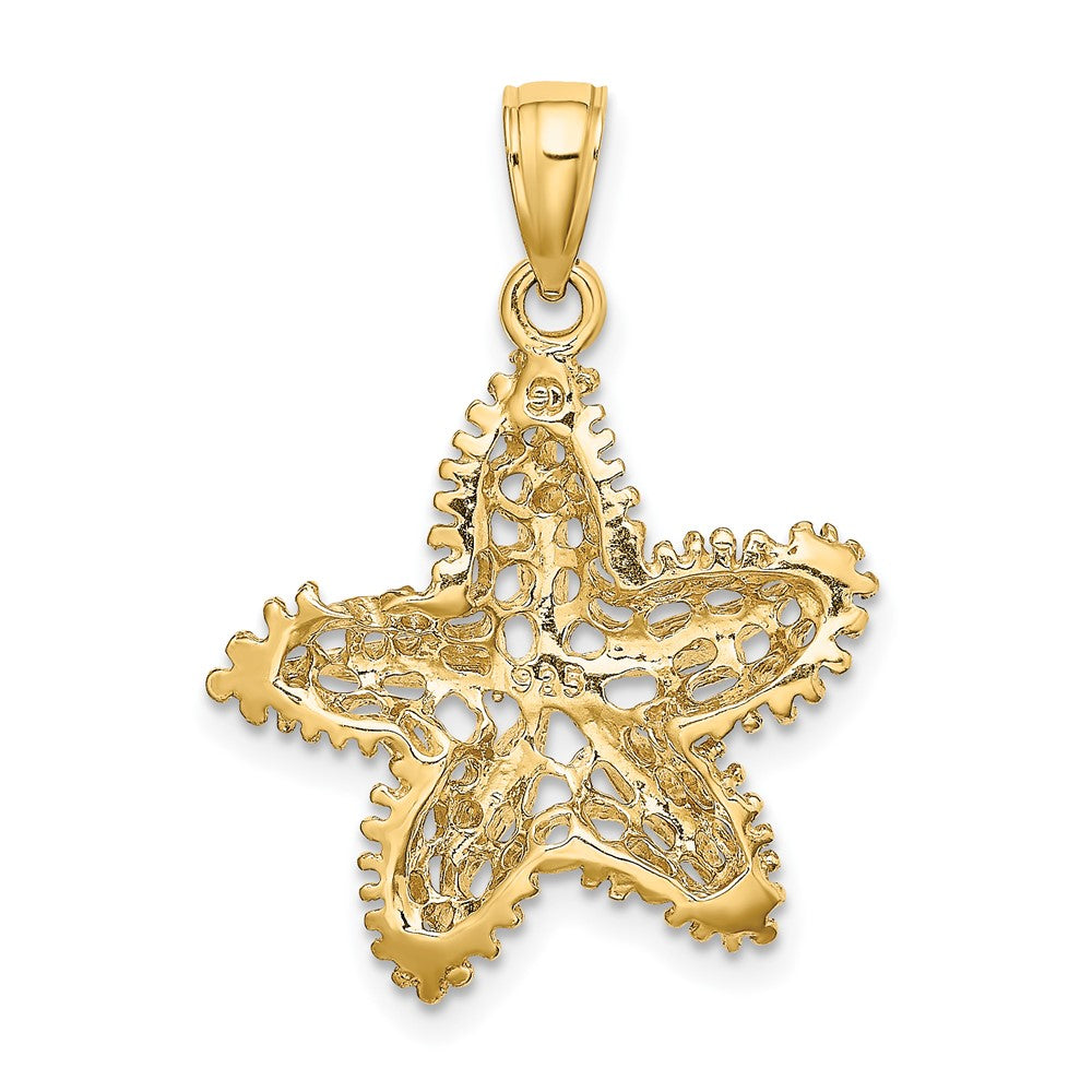 10k Yellow Gold 21.5 mm Starfish Filigree Charm (2.25 grams)