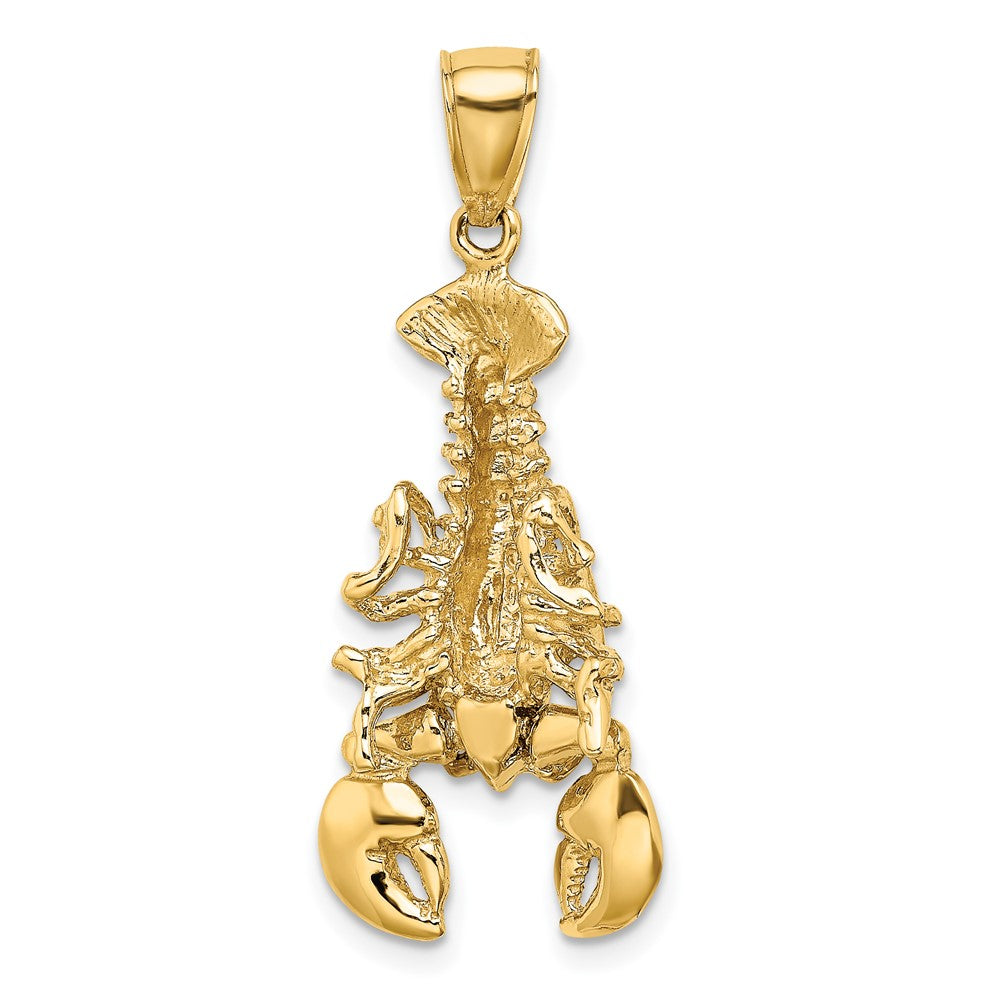 10k Yellow Gold 15.1 mm 2-D Moveable Lobster Charm (4.26 grams)