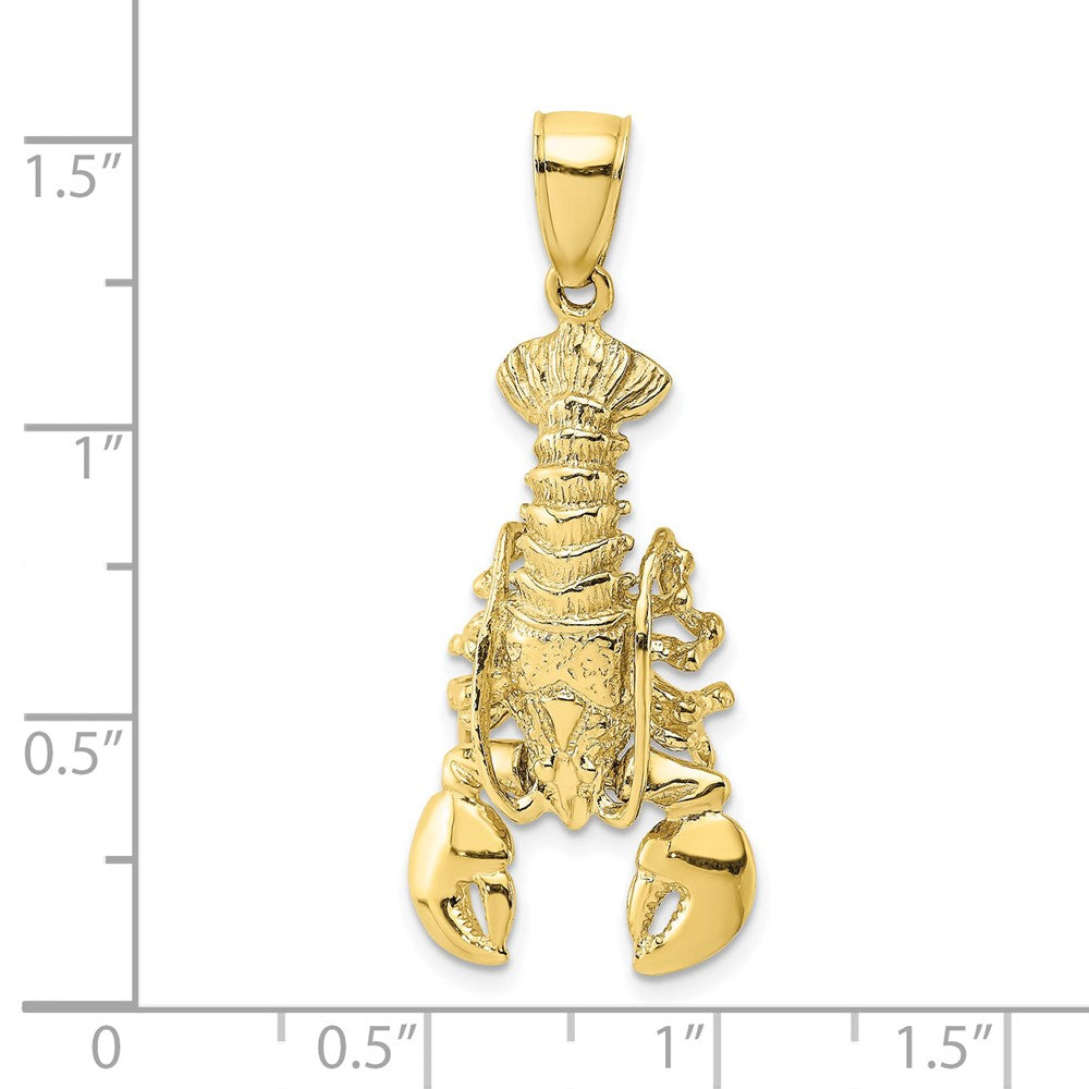 10k Yellow Gold 15.1 mm 2-D Moveable Lobster Charm (4.26 grams)