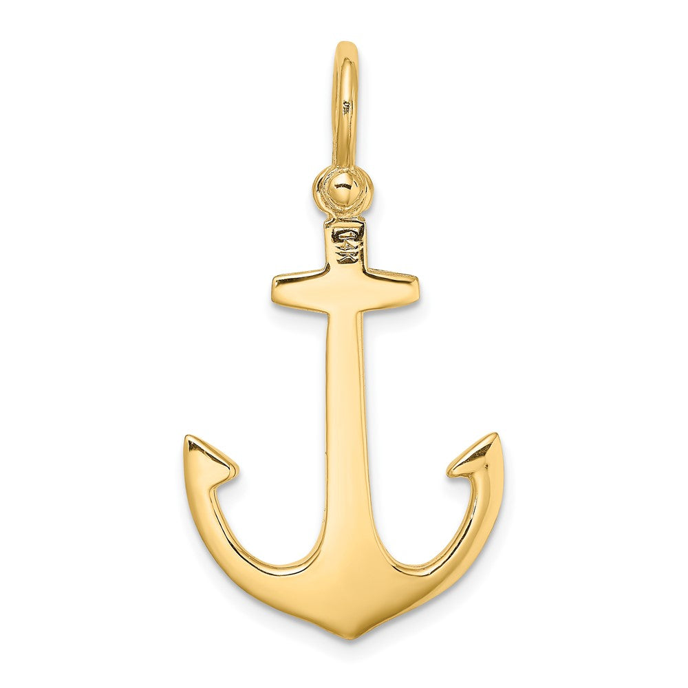 10k Yellow Gold 19.75 mm 3-D Polished Anchor Charm (2.94 grams)