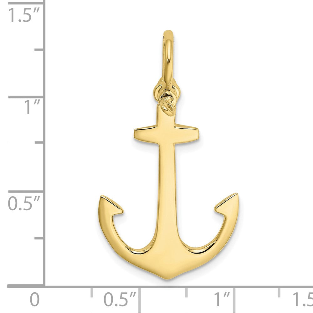 10k Yellow Gold 19.75 mm 3-D Polished Anchor Charm (2.94 grams)