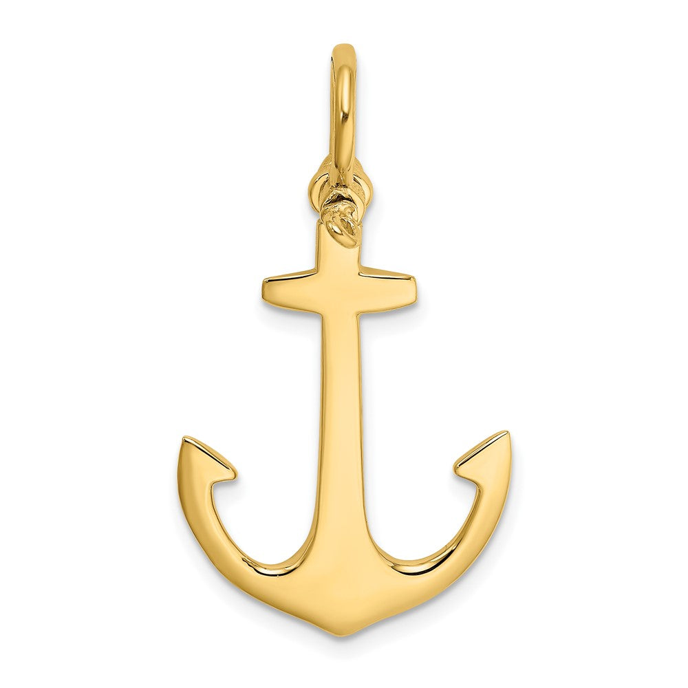 10k Yellow Gold 19.75 mm 3-D Polished Anchor Charm (2.94 grams)