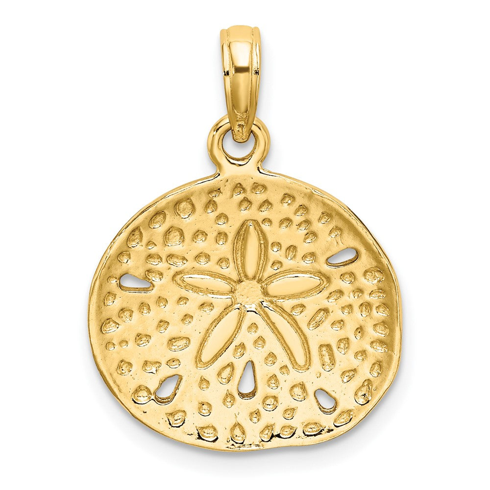 10k Yellow Gold 16.9 mm 2-D Cut-Out Sand Dollar Charm (2.27 grams)