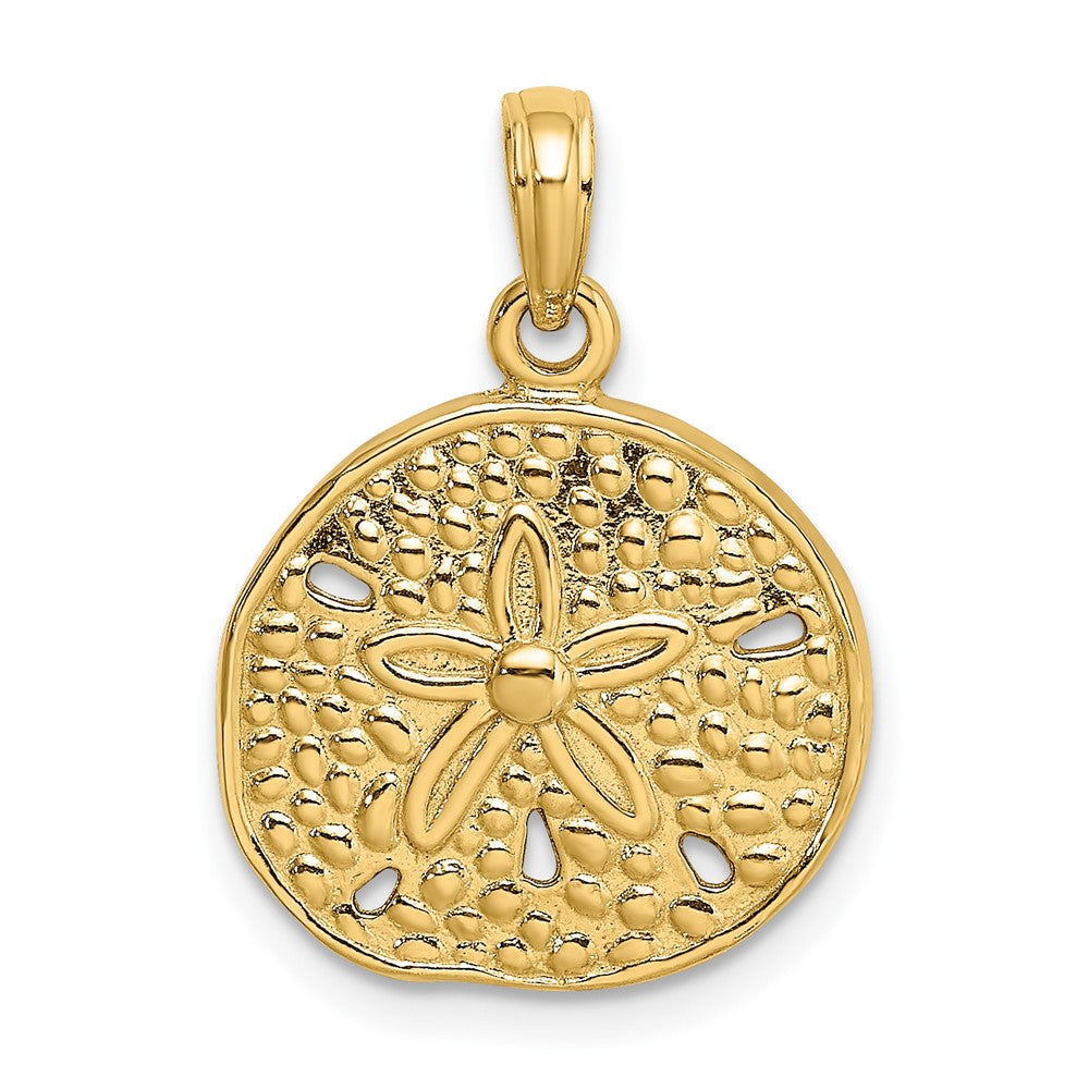 10k Yellow Gold 16.9 mm 2-D Cut-Out Sand Dollar Charm (2.27 grams)