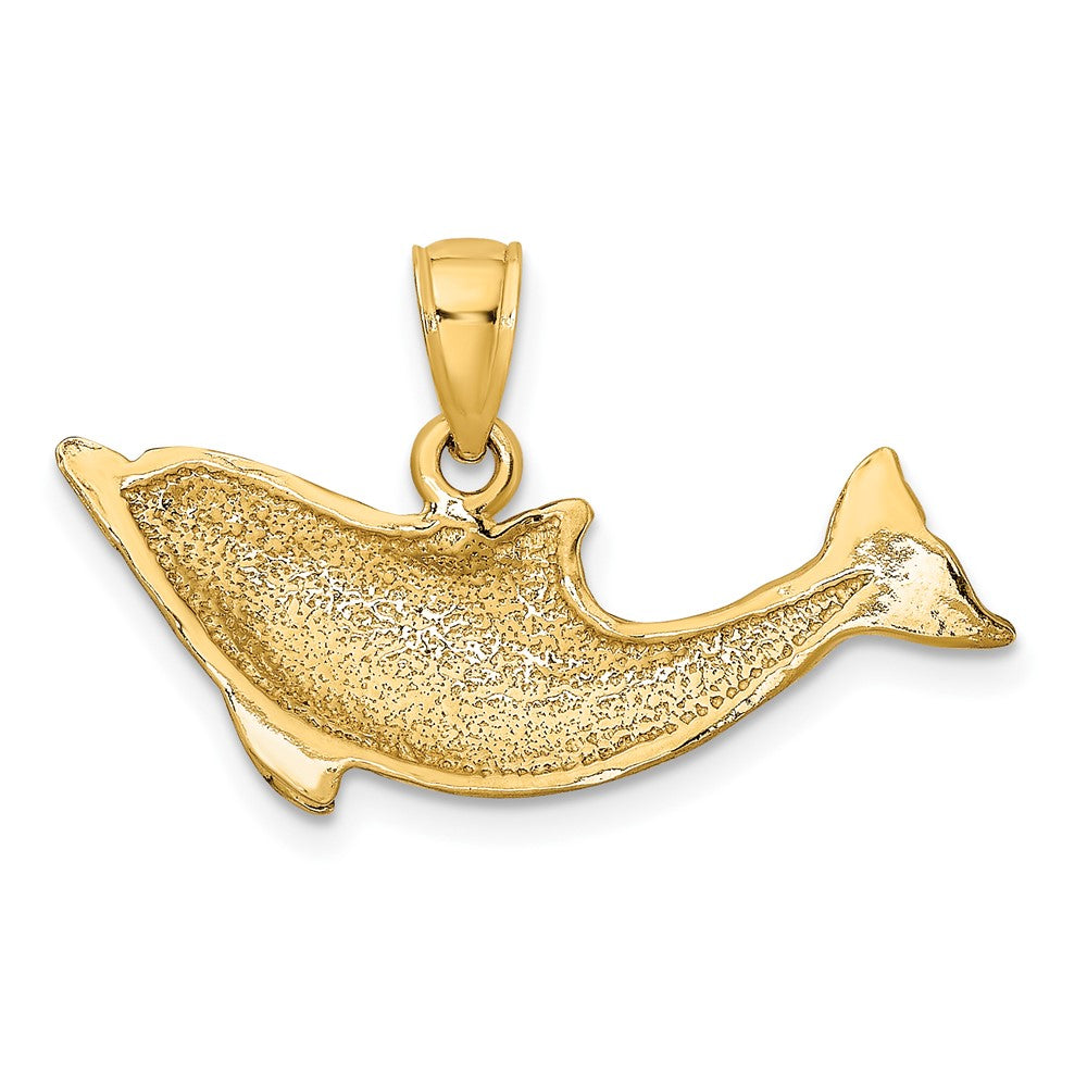 10k Yellow Gold 27.8 mm 2-D Polished Dolphin Charm (2.56 grams)