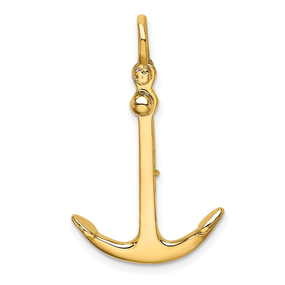 10k Yellow Gold 17.7 mm 3-D Polished Anchor 2 Piece and Moveable Charm (2.01 grams)