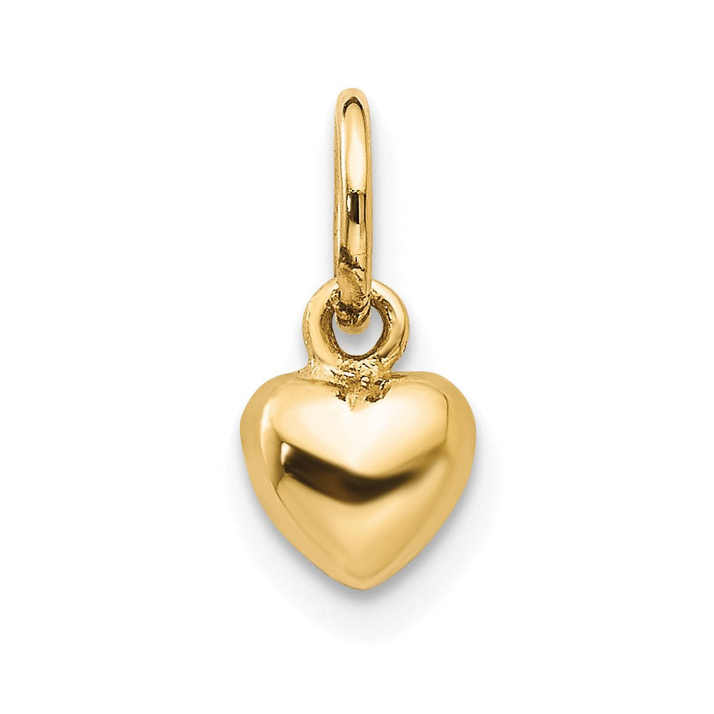 10k Yellow Gold 5 mm Polished 3-D Heart Charm (0.64 grams)