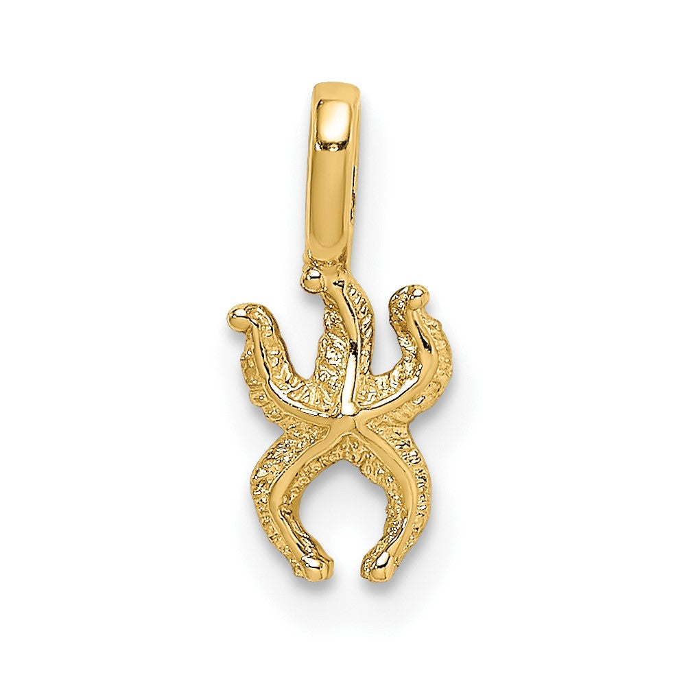 10k Yellow Gold 5.6 mm Mini Starfish W/Fixed Bail Charm (0.26 grams)