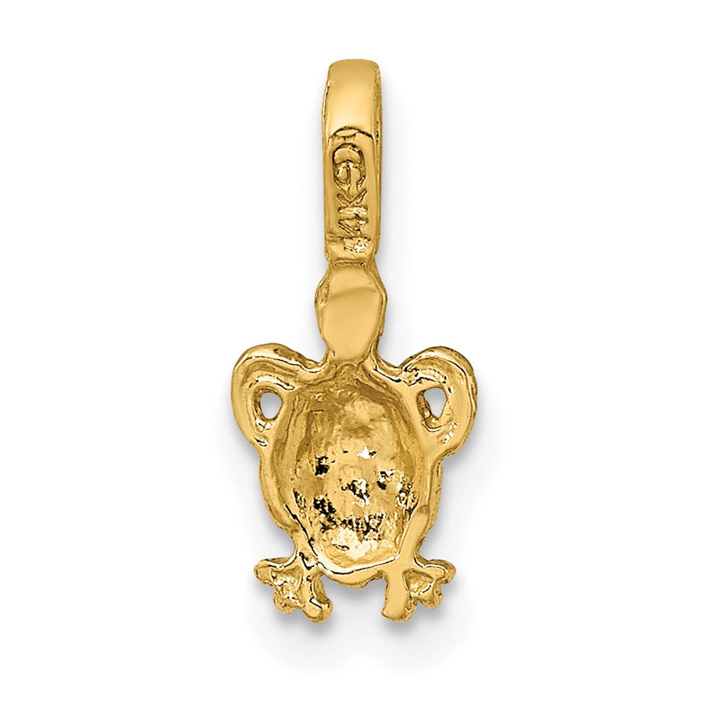 10k Yellow Gold 6.2 mm Mini Sea Turtle w/ Fixed Bail Charm (0.31 grams)