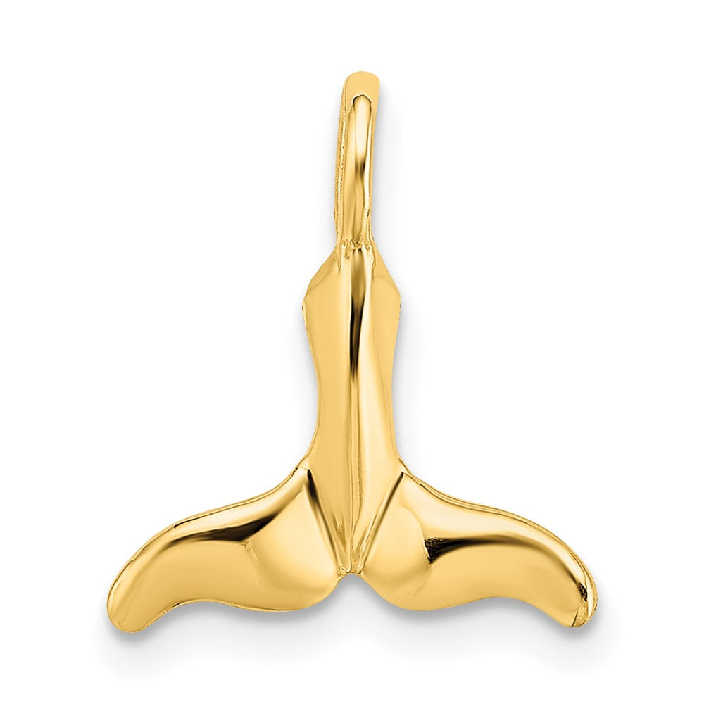 10k Yellow Gold 13 mm Polished Mini Whale Tail Charm (0.56 grams)