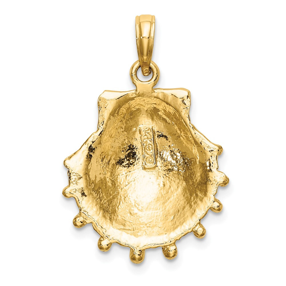 10k Yellow Gold 18.4 mm Lions Paw Shell Charm (2.93 grams)