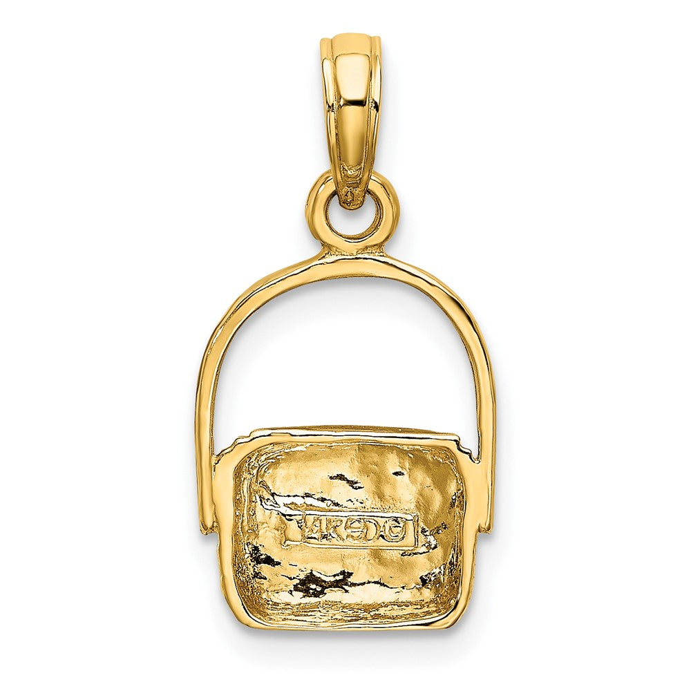 10k Yellow Gold 10.85 mm 2-D Nantucket Basket Charm (1.04 grams)