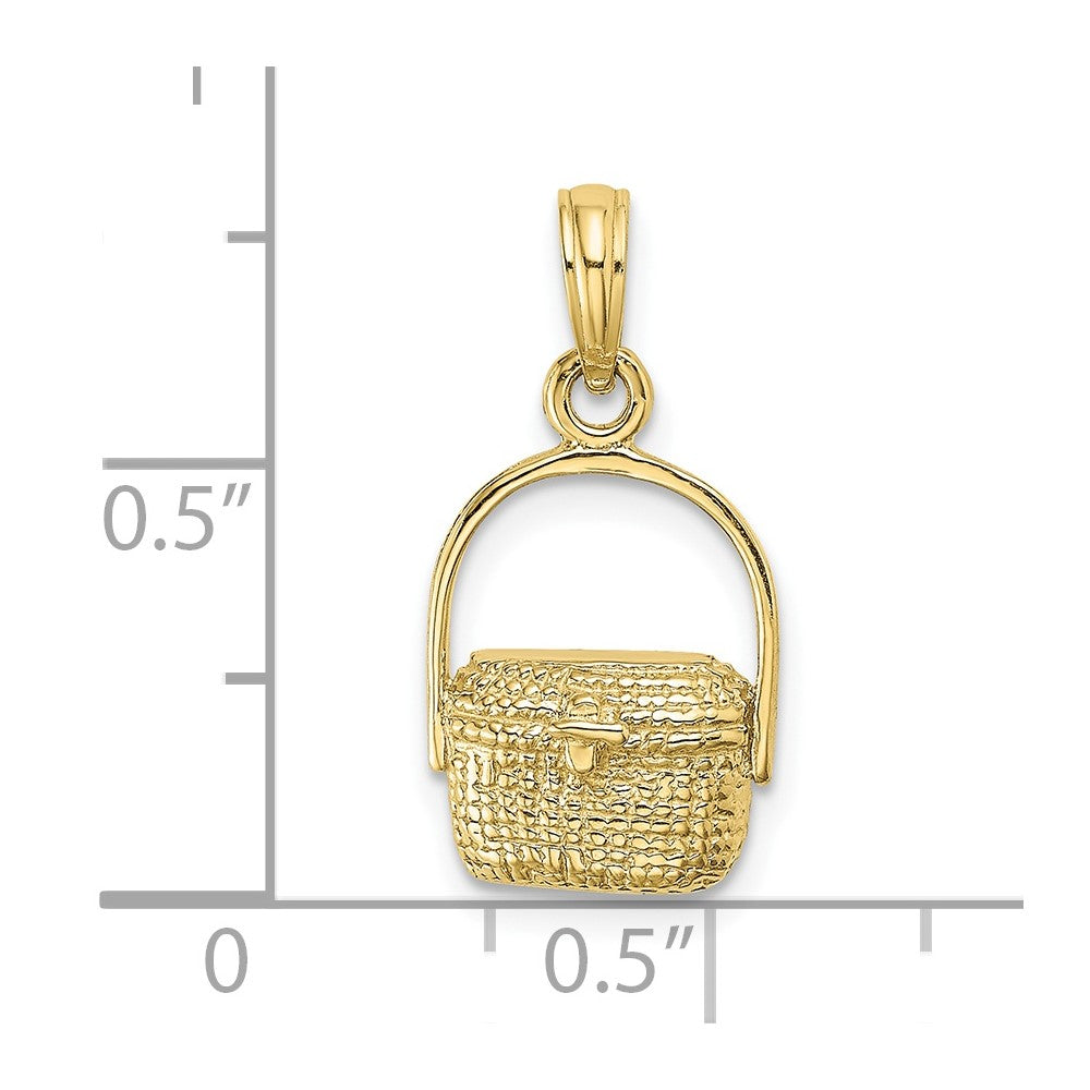 10k Yellow Gold 10.85 mm 2-D Nantucket Basket Charm (1.04 grams)