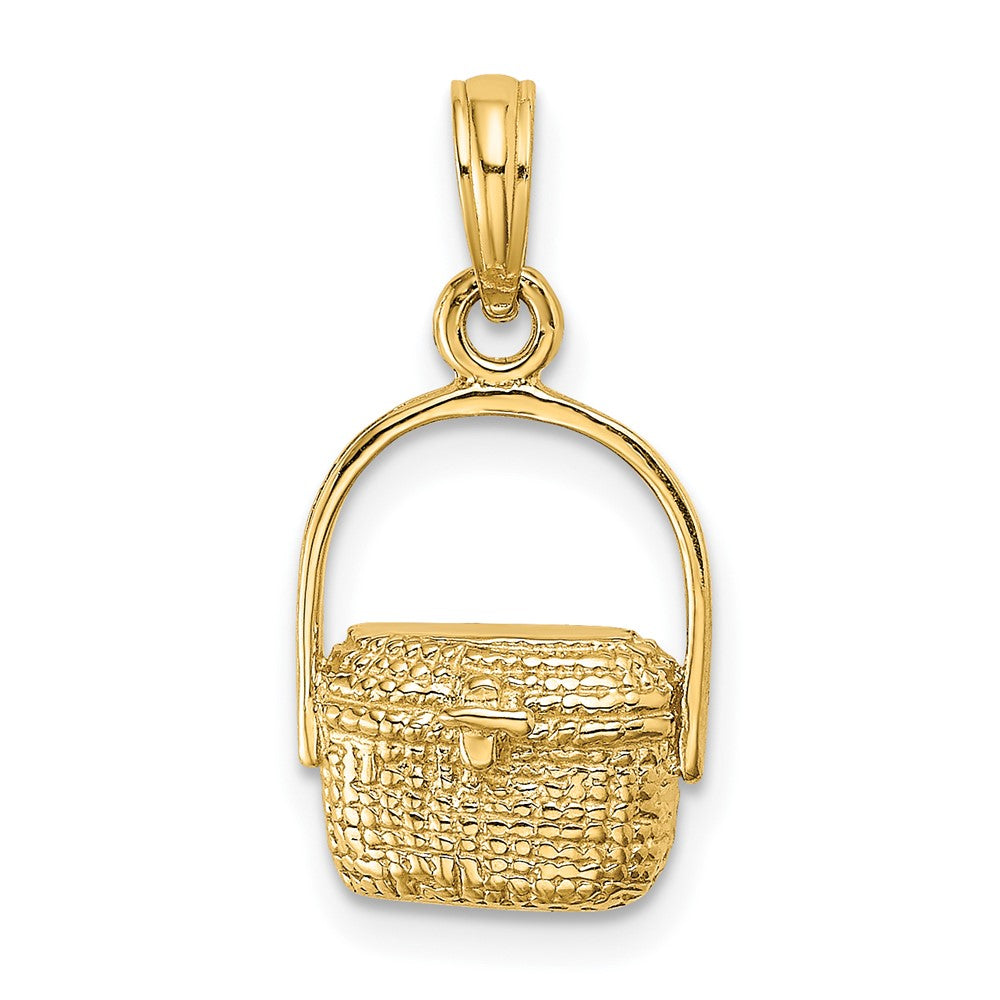 10k Yellow Gold 10.85 mm 2-D Nantucket Basket Charm (1.04 grams)