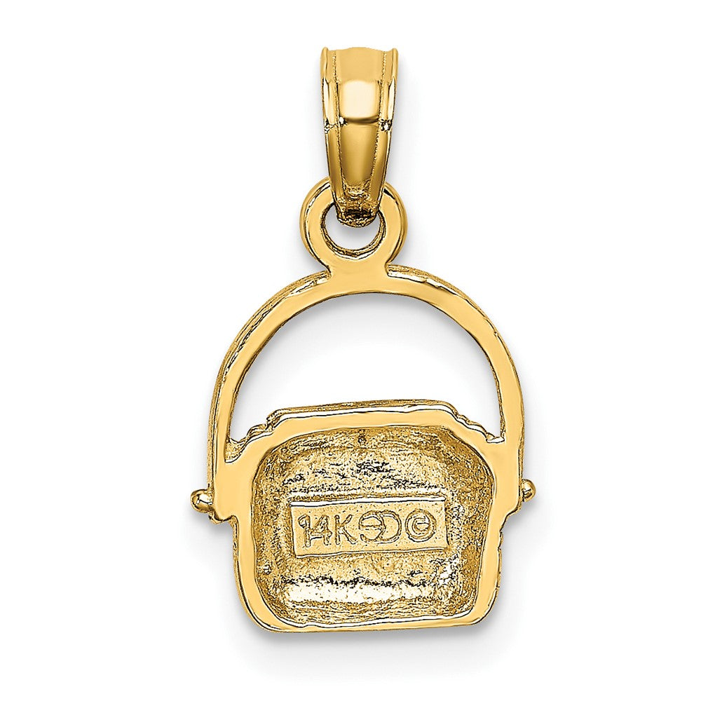 10k Yellow Gold 9.8 mm 2-D Nantucket Basket Charm (0.71 grams)