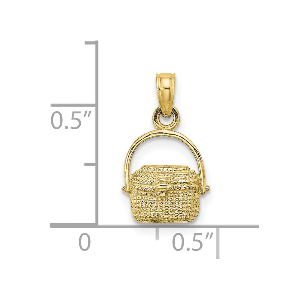 10k Yellow Gold 9.8 mm 2-D Nantucket Basket Charm (0.71 grams)