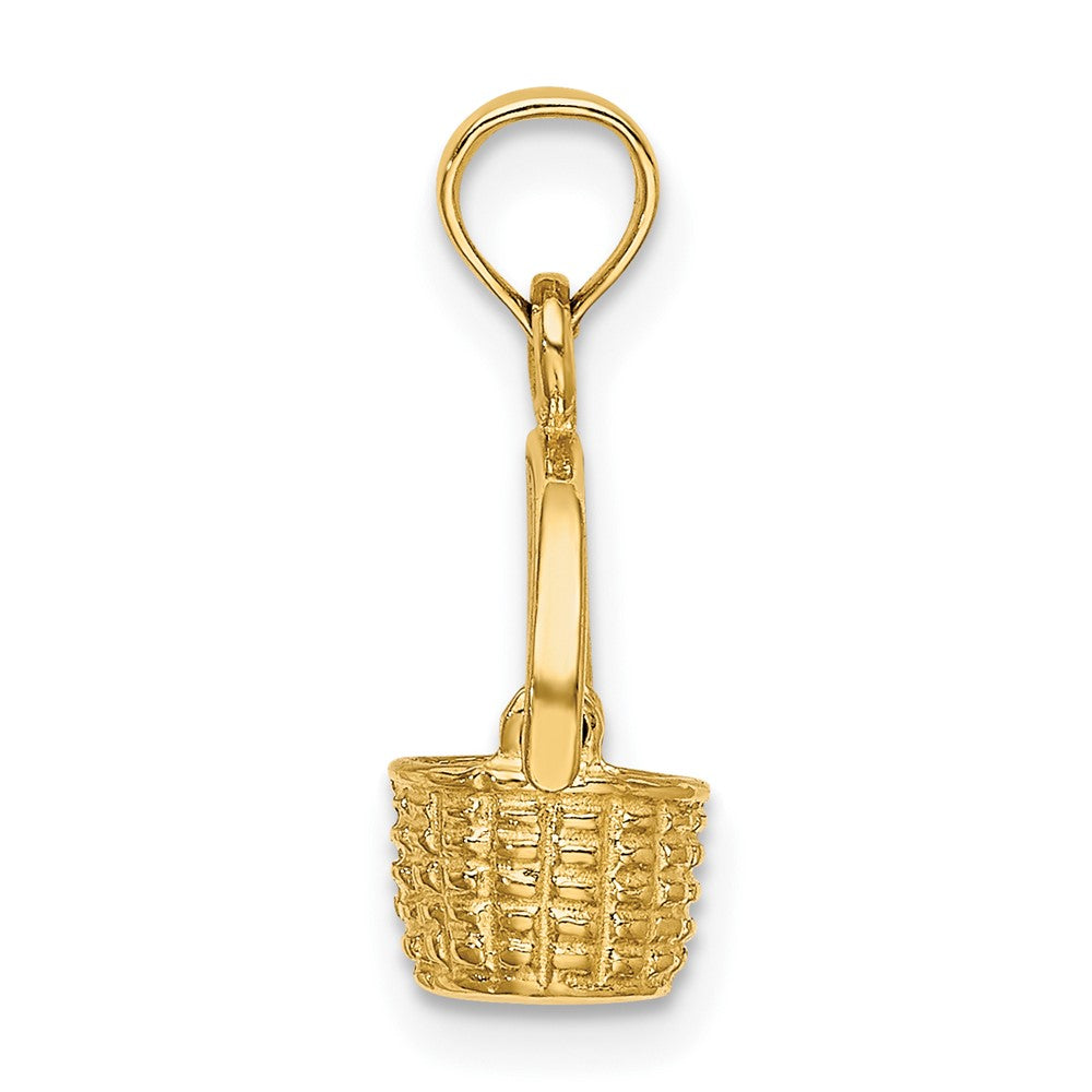 10k Yellow Gold 8.7 mm 3-D Moveable Handle Basket Charm (1 grams)
