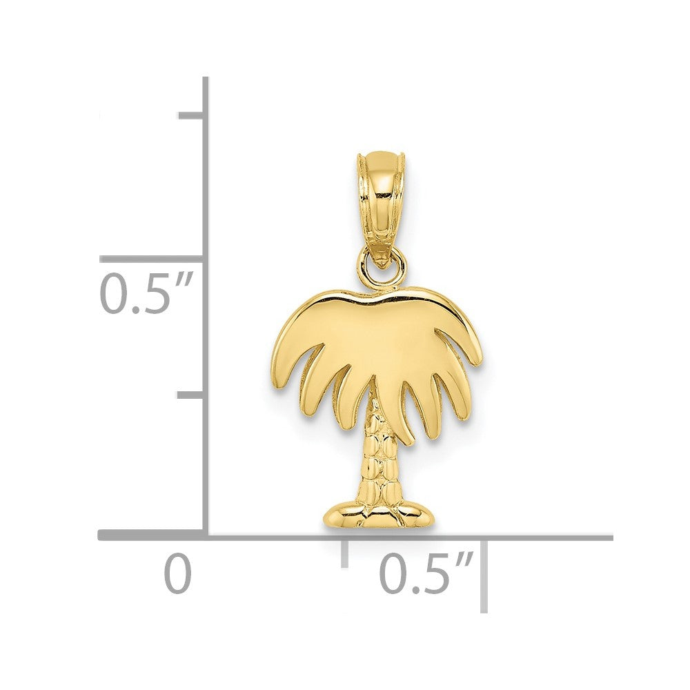 10k Yellow Gold 10.35 mm Charleston Palm Tree Charm (0.59 grams)