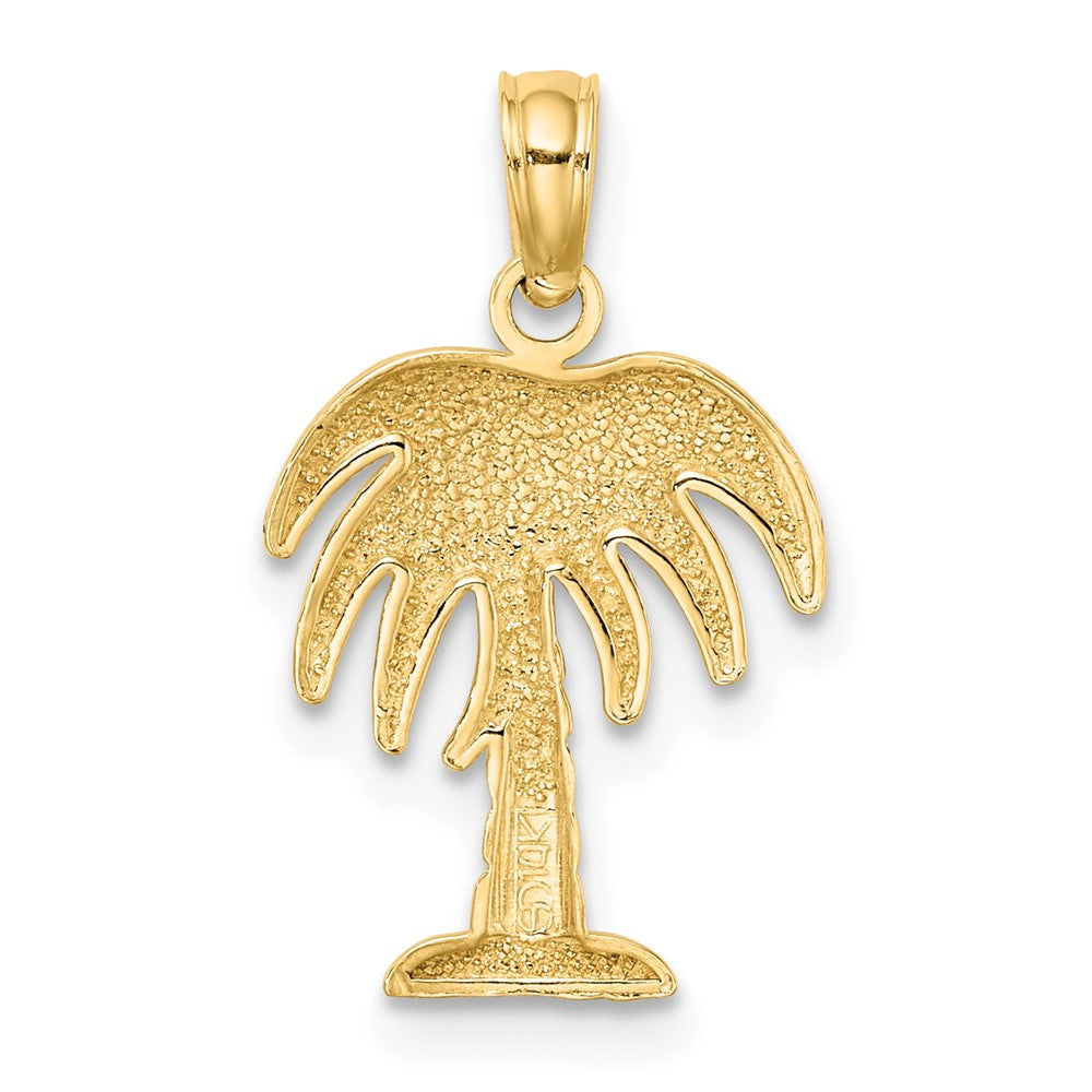 10k Yellow Gold 12.32 mm Charleston Palm Tree Charm (0.66 grams)