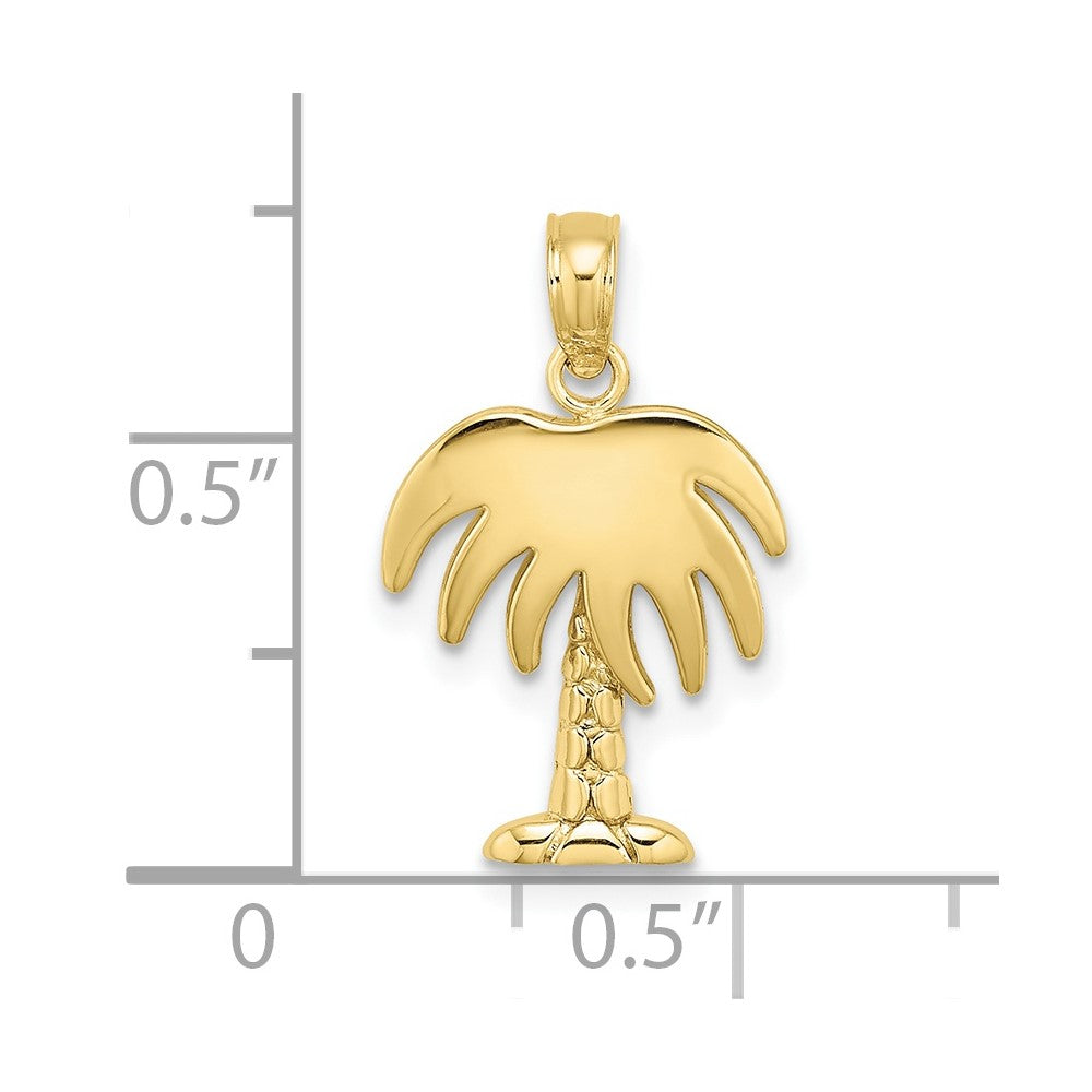 10k Yellow Gold 12.32 mm Charleston Palm Tree Charm (0.66 grams)