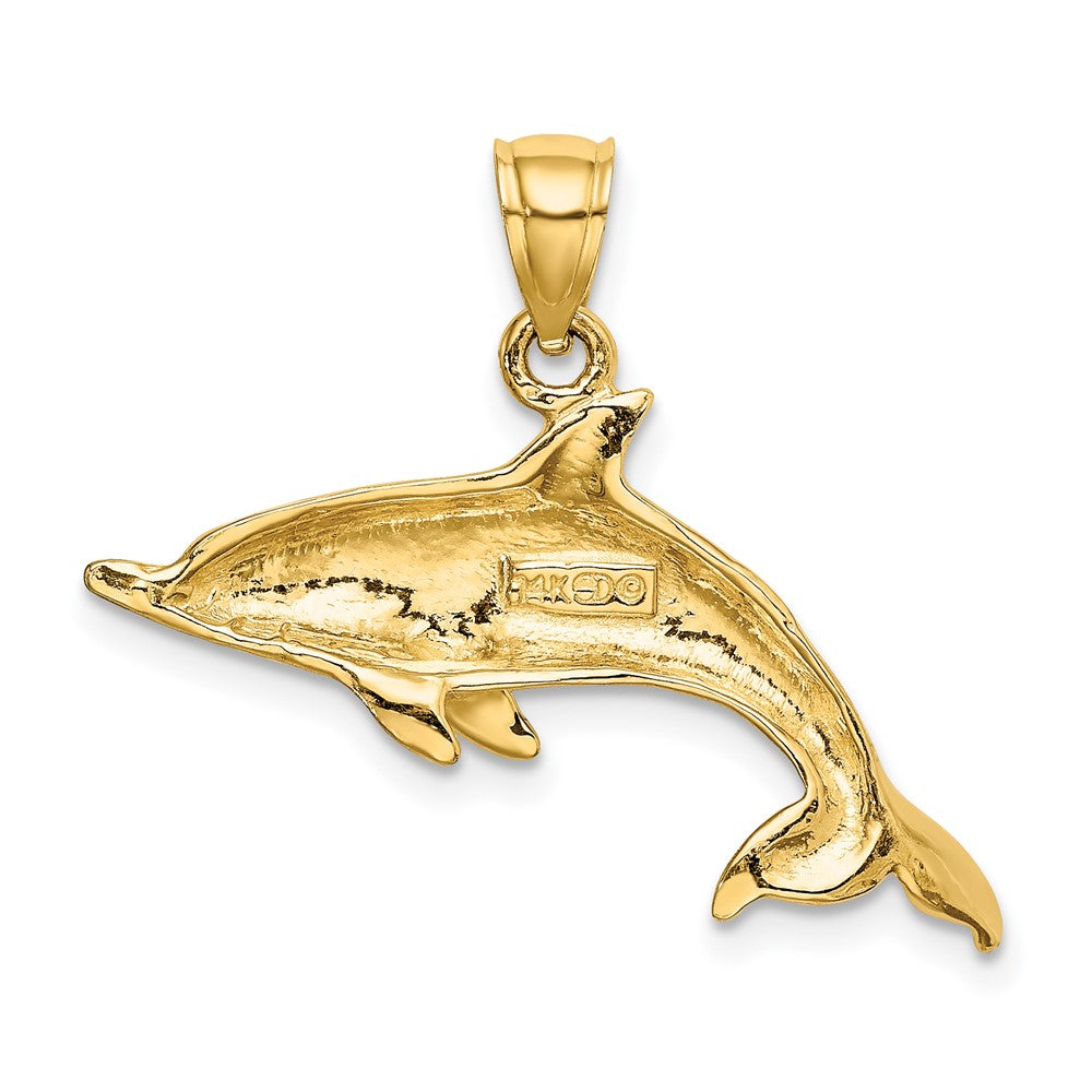 10k Yellow Gold 29.7 mm ng Dolphin Charm (2.22 grams)