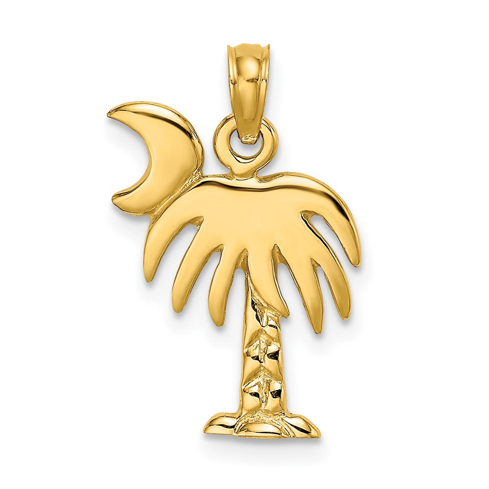 10k Yellow Gold 12.79 mm Polished Charleston Palm Tree Charm (1.38 grams)