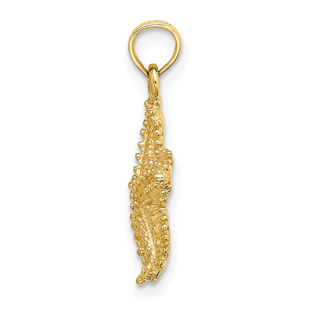 10k Yellow Gold 15.5 mm Starfish W/ Beaded Texture Charm (1.35 grams)