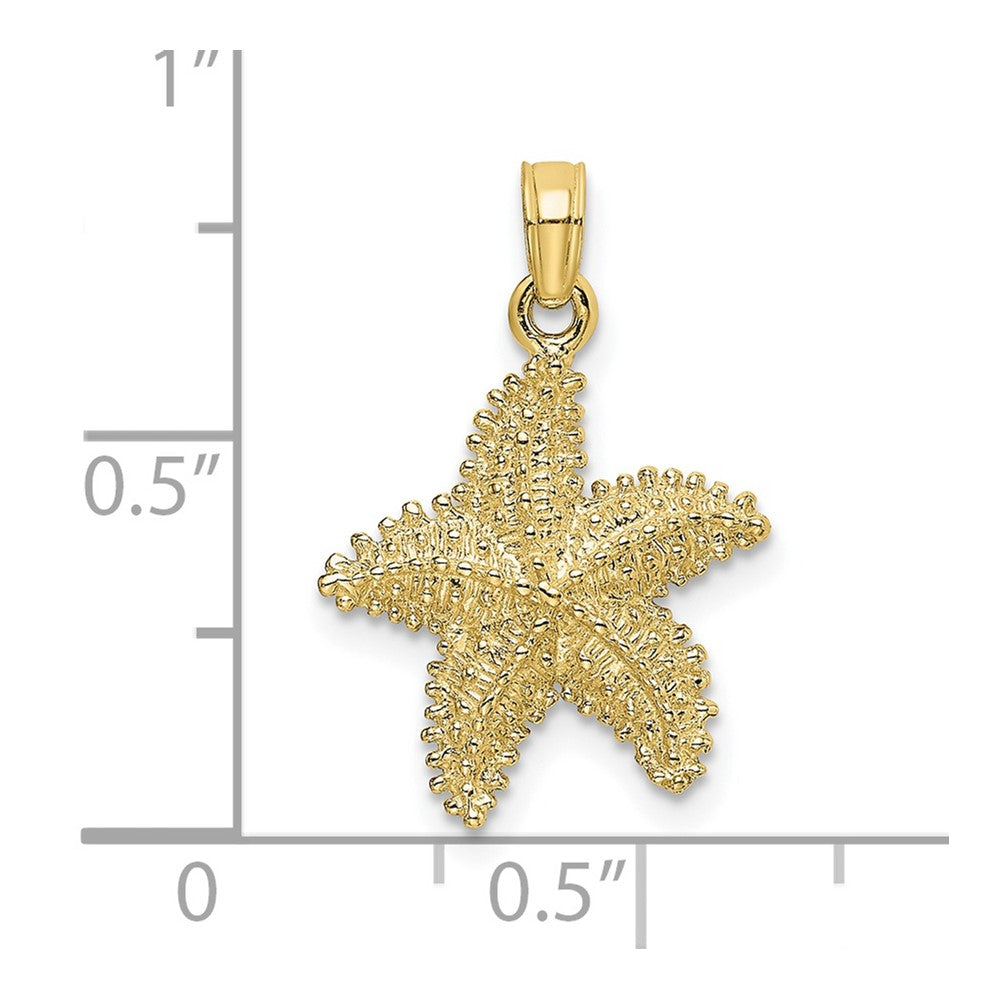 10k Yellow Gold 15.5 mm Starfish W/ Beaded Texture Charm (1.35 grams)