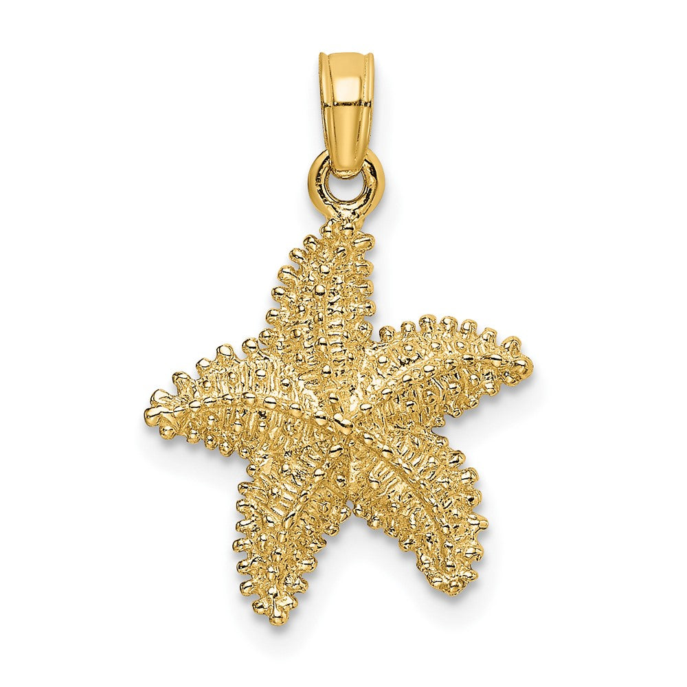 10k Yellow Gold 15.5 mm Starfish W/ Beaded Texture Charm (1.35 grams)